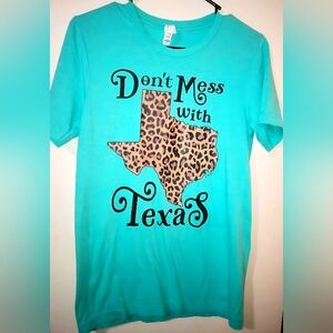 Don't Mess With Texas Tee with Leopard Print